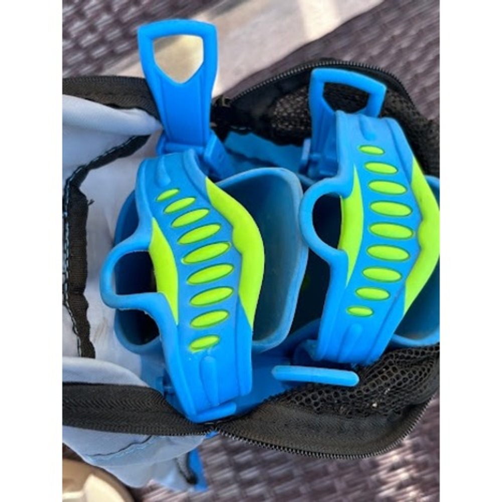 U.S. Divers Snorkeling Swim Fins Blue Green Size Large w/ Mesh Bag - Picture 8 of 8